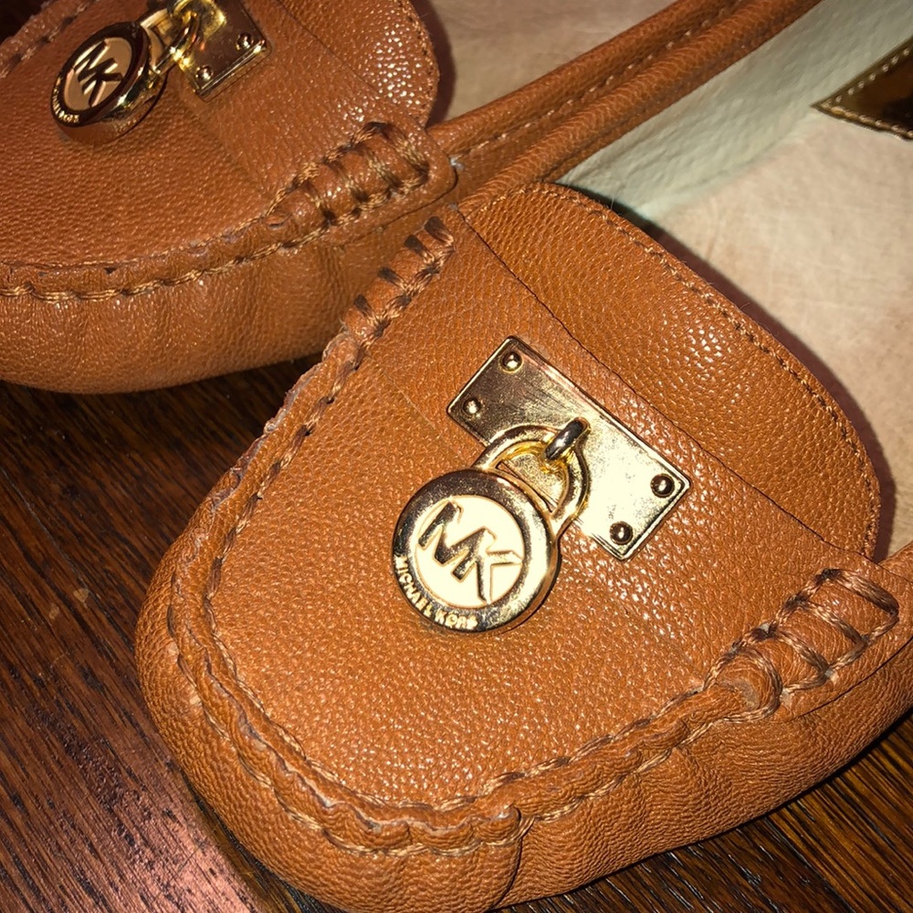 Michael Kors Tan tumbled leather flats